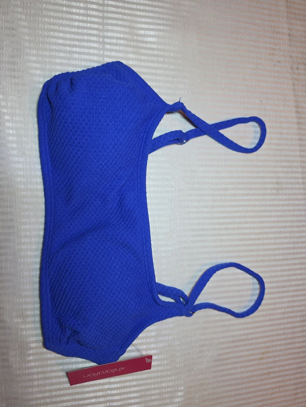 Xhilaration CobaltBlue Bikini Top Size Large M(4-6) Junior Textured Swimwear NWT